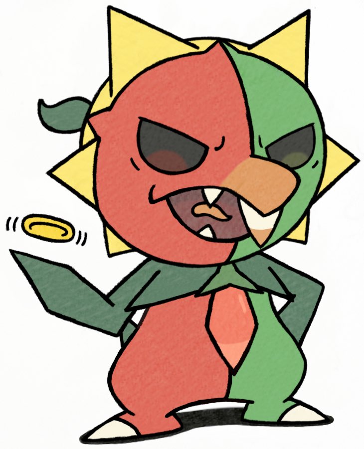 JJSponge120's tweet photo. Here’s my eighth entry for @baefakemon’s Baby Boom Challenge, featuring a Baby Boom version of Capsakid! This one is heavily inspired by Scovillain, its Mega Evolution, and the Batman villain Two-Face! #Capsakid #BabyBoomChallenge #Pokemon #Nintendo https://t.co/Nhk043T3R4