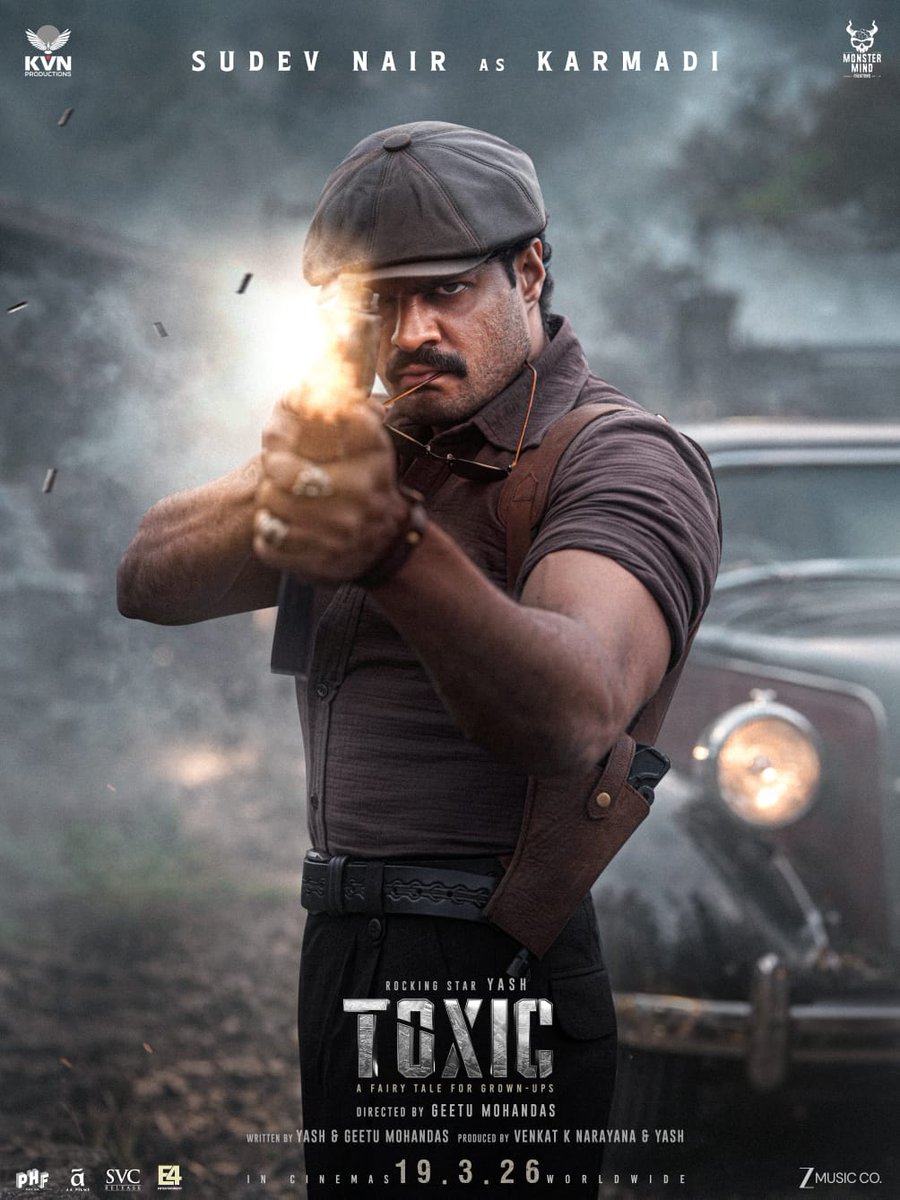A new force enters Rocking Star Yash’s Toxic. Introducing #SudevNair as Karmadi.

#ToxicTheMovie   
#ToxicOn19thMarch

<a href="/TheNameIsYash/">Yash</a>
#Nayanthara <a href="/advani_kiara/">Kiara Advani</a> <a href="/humasqureshi/">Huma Qureshi</a> <a href="/rukminitweets/">rukmini</a> #TaraSutaria #GeetuMohandas   @KVNProductions #MonsterMindCreations <a href="/Toxic_themovie/">TOXIC</a>
