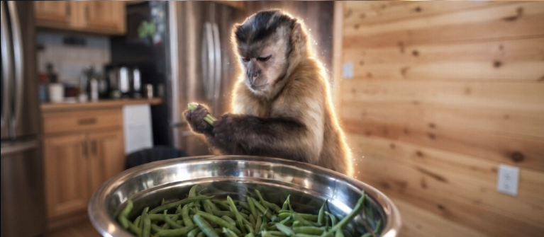 SphyxSol's tweet photo. This monkey named Gaitlyn has been grabbing a lot of attention on X today He helps his owner with meal prep, snapping green beans for dinner like in the video below🤣 This video isnt even Ai, its real...The monkey also gets millions of views across Facebook, Tiktok and Instagram 

$Gaitlyn The Cooker

Join the com: https://t.co/itmycj0TPz
