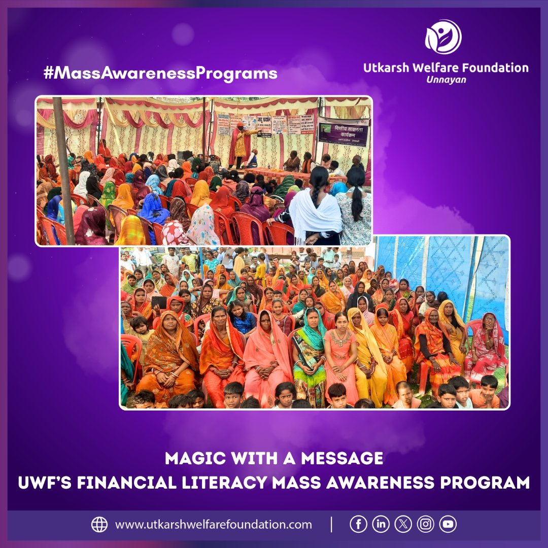 UtkarshWelfare's tweet photo. #UWF’s Financial Literacy Mass Awareness Program uses magic shows to teach low-income families the basics of saving, budgeting, and smart financial planning, all in a fun, engaging way.
Real lessons. Real lives. Real change.
#MagicForAwareness #FinancialFreedom #LearnWithFun https://t.co/pVjdpBykcq