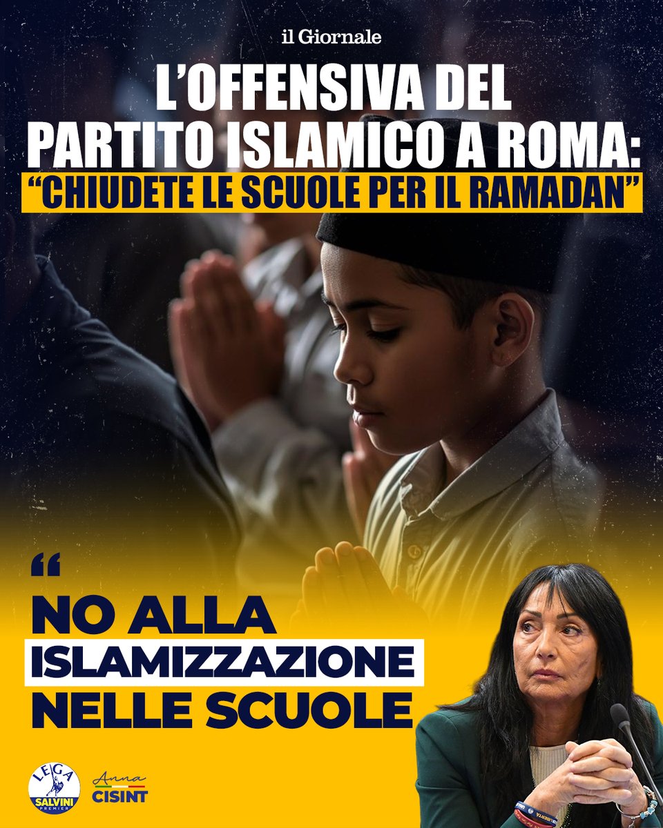 🔴🔴Inaccettabile! Il partito islamico di Roma chiede la chiusura delle scuole pubbliche per il Ramadan. Domani cosa chiederanno, la divisione nelle classi tra uomo e donna e l’imposizione del velo?

Prima di pretendere diritti, gli islamici dovrebbero rispettare i doveri