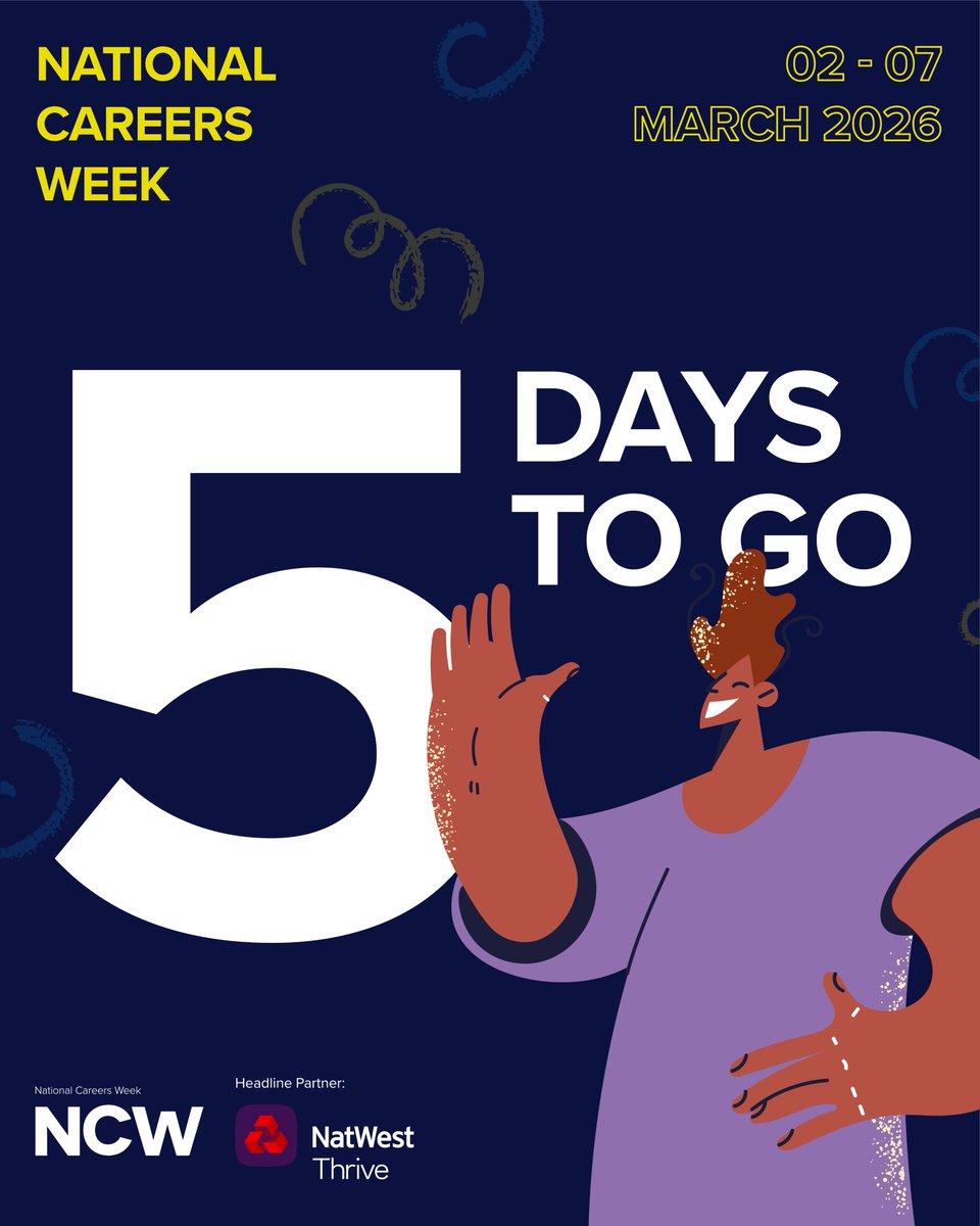 WolvesatWork's tweet image. ⏳ 5 days to go until #NCW2026!

National Careers Week is almost here - get ready for a week of careers support, resources, and inspiration.

Stay tuned for tips, resources, and updates throughout the week!

#SkillsJobsCareers #WolvesAtWork #Wolverhampton