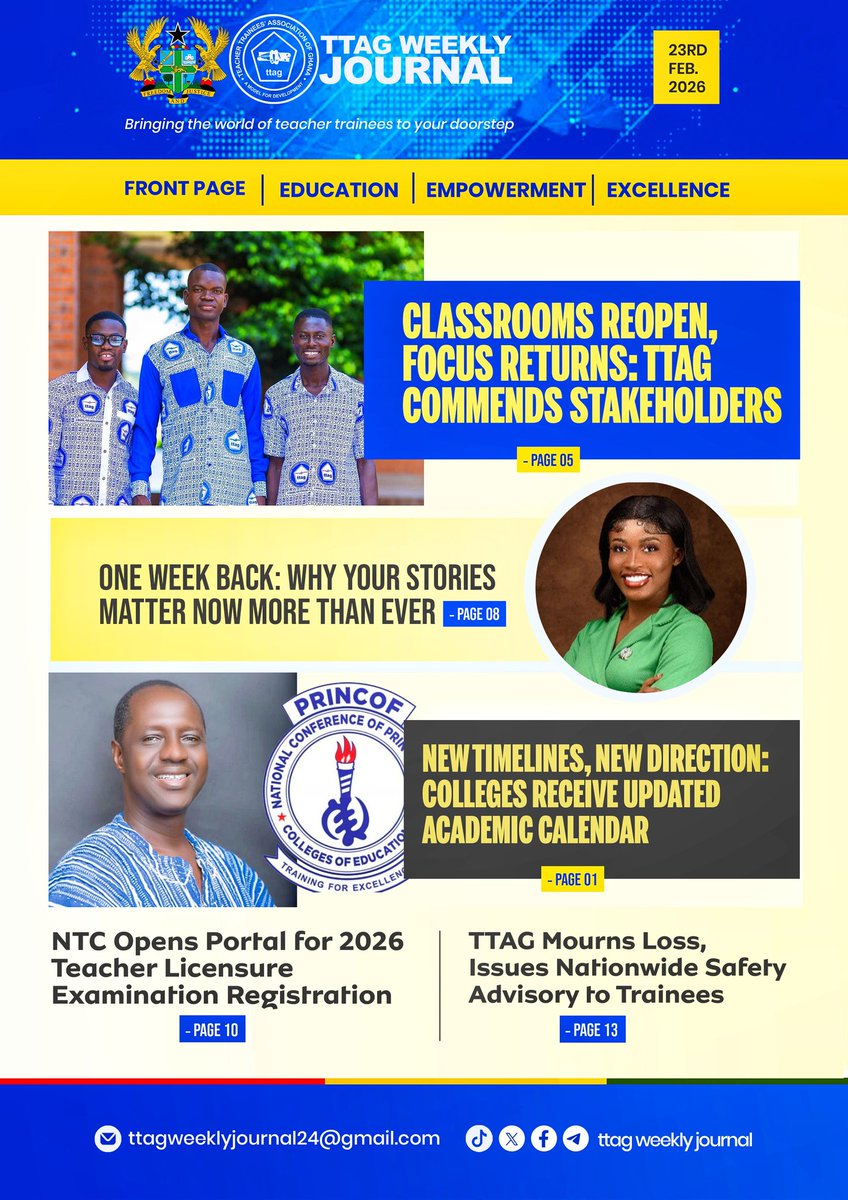 📰 𝗧𝗧𝗔𝗚 𝗪𝗲𝗲𝗸𝗹𝘆 𝗝𝗼𝘂𝗿𝗻𝗮𝗹 (𝗧𝗪𝗝)📝

🗓️📆 24𝘁𝗵 𝗙𝗲𝗯𝗿𝘂𝗮𝗿𝘆, 2026

📄 𝗙𝗿𝗼𝗻𝘁𝗽𝗮𝗴𝗲

𝗧𝗧𝗔𝗚 𝗘𝗱𝗶𝘁𝗼𝗿𝗶𝗮𝗹 𝗕𝗼𝗮𝗿𝗱 ’25

#TTAG #TWJ