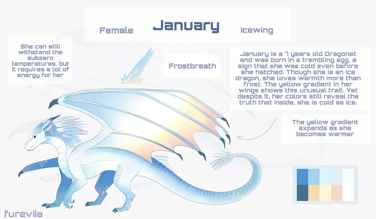 fureviia's tweet image. i luvv icewings so i made myself one 

❄️ 

#wof #wingsoffire #reference #icewing #dragon #dragons #oc #digital #krita #book #winter #digitalart