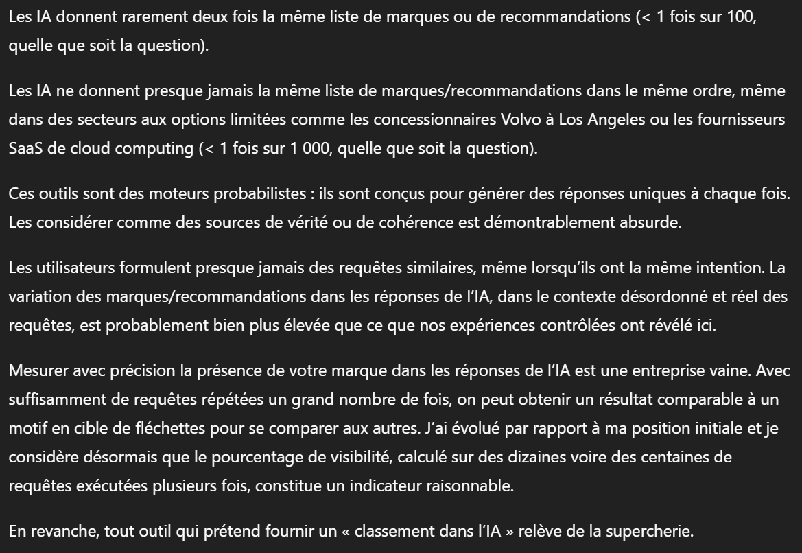 L'étude qui démonte littéralement
le prompt monitoring 🥵🥵🥵
sparktoro.com/blog/new-resea… #seo #geo