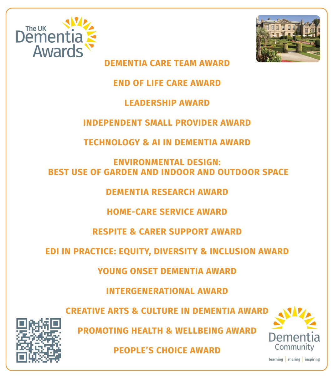 JDementiaCare's tweet photo. 📢 Last Week to Nominate for the UK Dementia Awards 2026!

If you would like to nominate, the deadline to recieve your nomination is 27th February 2026 at 5pm!

Don't delay! Nominate today! 

All details of awards and how to nominate are here 👉 https://t.co/OXAWLaAuiX 

#UKDA https://t.co/qk3KHuWtHr
