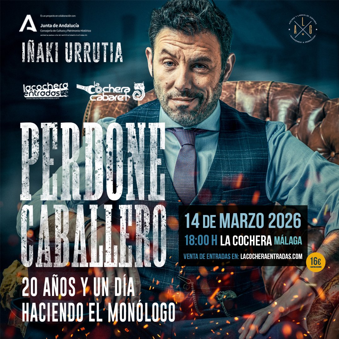 ¡Tu butaca te está esperando! <a href="/InakiUrrutia/">Iñaki Urrutia</a> estará en Málaga el 14 de marzo.

📅14/03
🕗18:00
🎭La Cochera Cabaret
🎟️​Entradas en lnk.bio/alg_management

#entretenimiento #cultura #monologo #comico #teatro #gira #tour #ALG #standupcomedy #humorenvivo #inakiurrutia #malaga