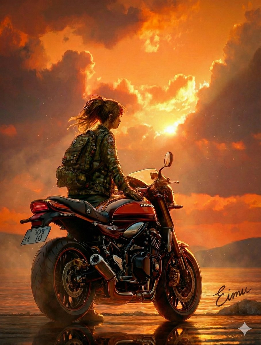 今日の熱狂が、波音に溶けていく。 ゆっくりと冷えていくエンジンの