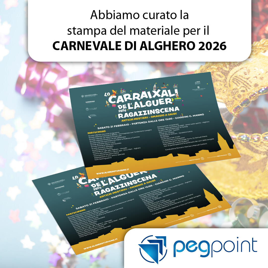 pegalghero's tweet image. Ieri si è concluso il Carraixali de l’Alguer 2026 🎭

Abbiamo curato la stampa di:
Volantini
Manifesti 100x140 e 70x100
Locandine A3
Pass Staff
Manifesto 6x3

Orgogliosi di aver contribuito al Carnevale di Alghero.

#Carraixali2026 #Alghero #StampaProfessionale #PegPoint