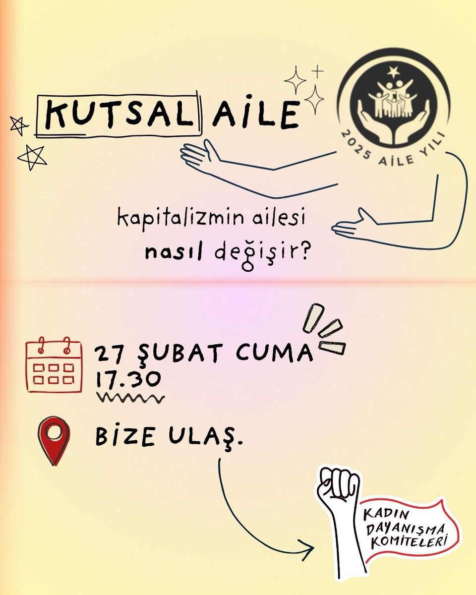 bogazicikdk's tweet photo. Bu cuma ailenin kutsallığını, iktidarın aile yılını ve kapitalizmin aileyi nasıl değiştirdiğini tartışacağız.
📌 Yer bilgisi için mesaj atabilirsiniz.
Etkinlikte görüşmek üzere ✨👋🏻 https://t.co/ys1daQzHcY