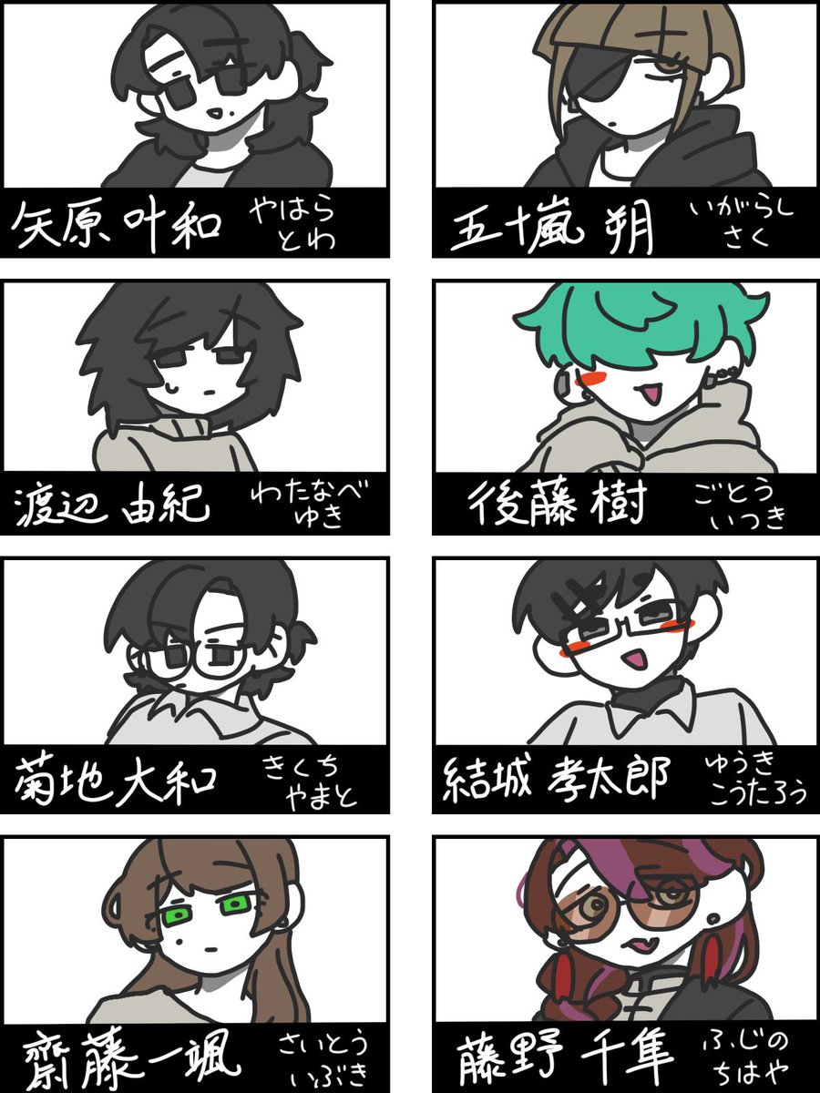 tkmi_ks's tweet photo. これ出したっけ…？
過去に作ったキャラ一覧表(朔のところ誤字ってるけど、情緒って書いたつもりでした) https://t.co/znoZZxnn64