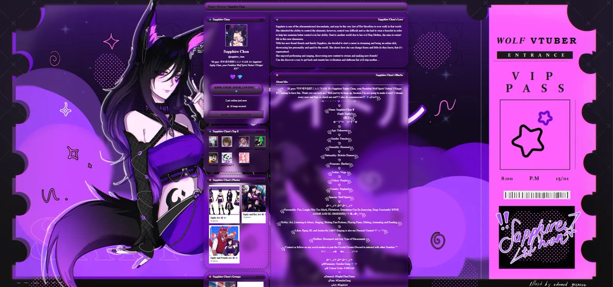 Sapphire Chan VT 青玉 💜💎【Wolf Spirit Vtuber EN】 tweet media
