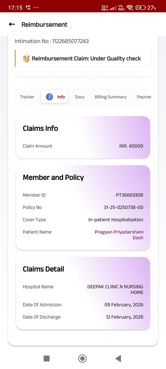 connectedtoashu's tweet photo. @abcapital As per policy I can claim for 50 K once during the policy period. I've claimed for my wife on 16th Feb I still have not received the reimbursement amount. This is extremely pathetic. #AdityaBirla #IRDA https://t.co/TAAarJzND4