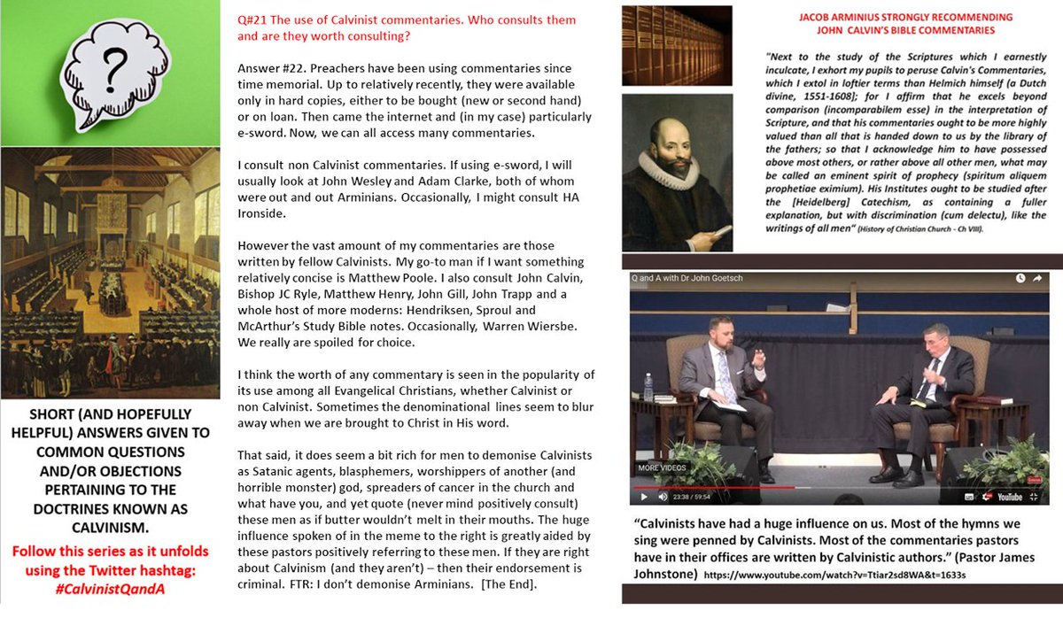 weecalvin1509's tweet image. Question #22 in our #CalvinistQandA series:     

The use of Calvinist commentaries. Who consults them and are they worth reading? 
#Calvinism #oldpaths #RealMeat #NoFluffStuff