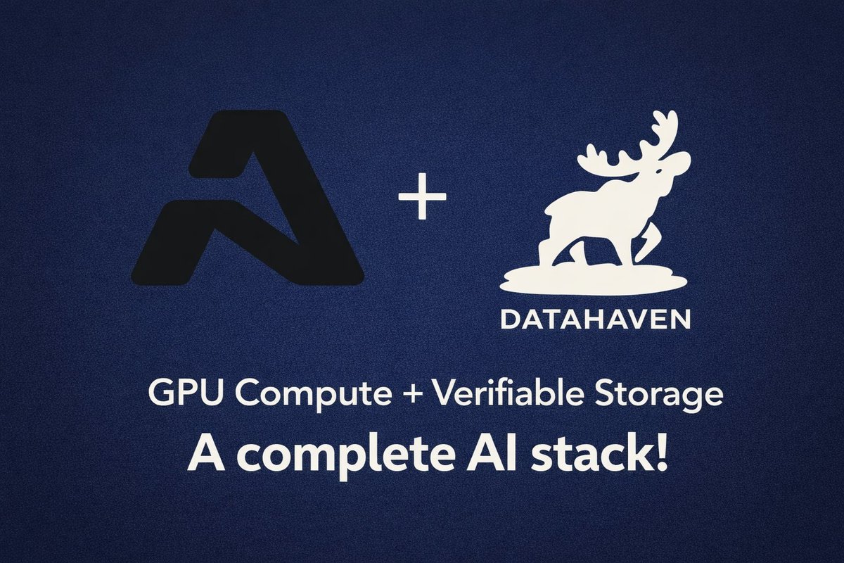 Cooper4Cooper41's tweet photo. Two critical resources powering the future of AI 🤝

@aethircloud delivers scalable GPU compute while @DataHaven_xyz brings verifiable storage — together forming a complete AI stack for the next generation of builders. From training to data integrity, https://t.co/xuVK3myVCA