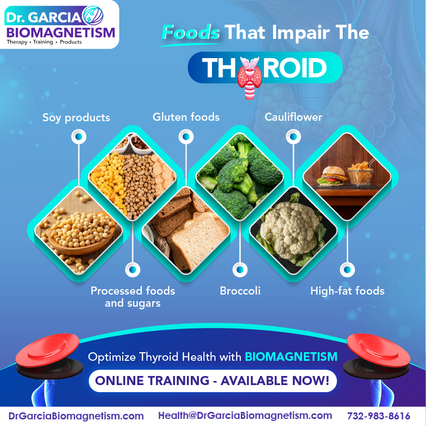 thebiomagnetism's tweet image. Certain foods — like soy, gluten, broccoli, cauliflower, processed sugars, and high-fat foods — may affect thyroid function for some people.
Support your thyroid naturally through mindful nutrition and Biomagnetism
#Biomagnetism  #NaturalWellness  #HolisticHealth #WellnessTips