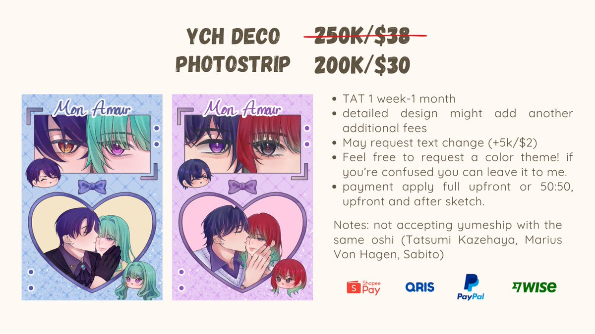 tatsurin95's tweet image. Help rt hehe👉👈

YCH DECO PHOTOSTRIP — OPEN💗

Turn your moment with your oshi into a cute aesthetic photostrip✨ Limited slot!! Kindly mention after dm🙏

Avail on vgen too! I'll drop my vgen below or you can check my bio!