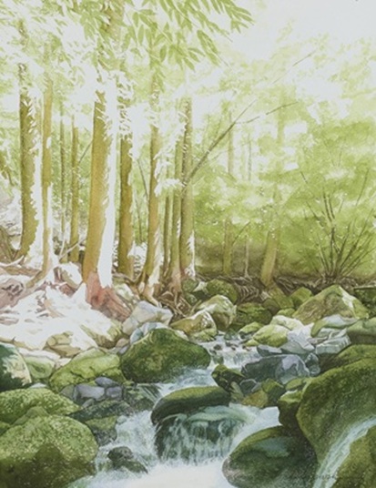 明日24日からギャラリー銀座で個展が始まります。 今回の渓流は