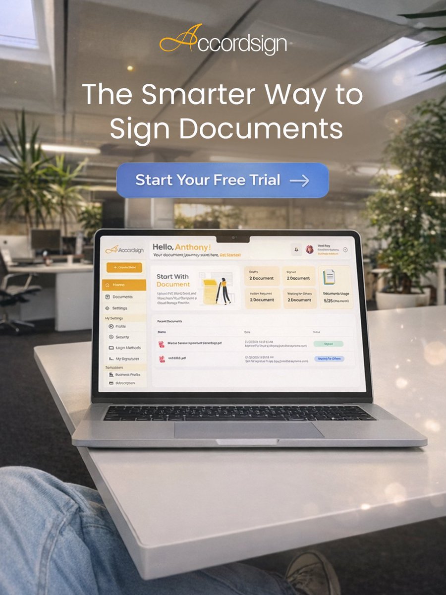 SeedDataSystems's tweet image. The smarter way to sign documents 🚀
Send. Sign. Track.

All in one dashboard.

Start your free trial 👉 accordsign.app
#Accordsign #eSignature #SaaS