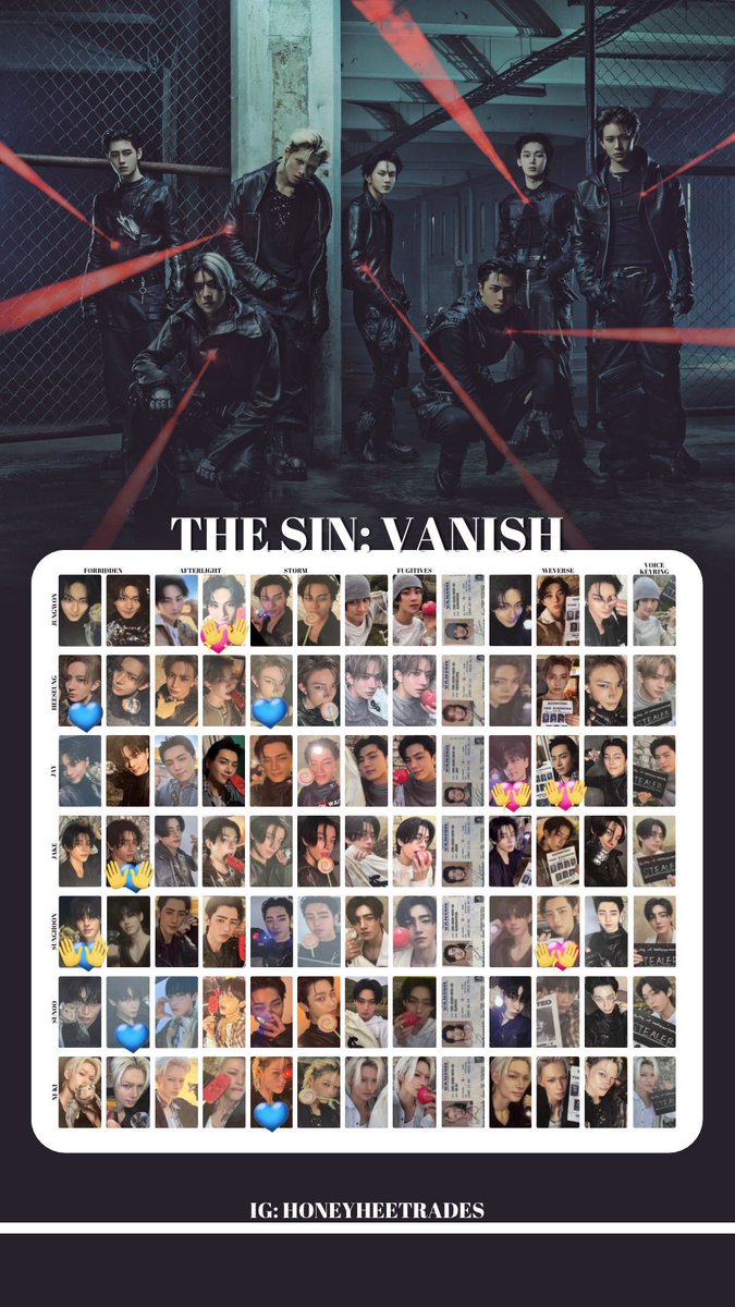 ENHYPEN THE SIN:VANISH トレカ ポストカード 交換 【譲】写真1、2