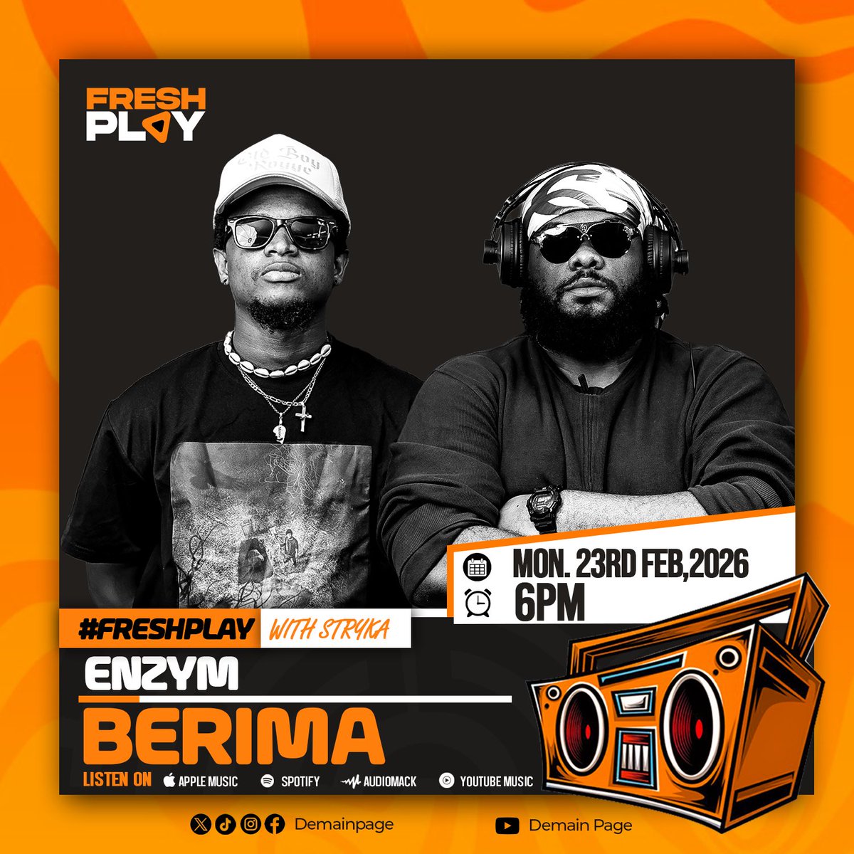 EP energy unlocked! Enzym delivers ‘Berima’ live on Fresh Play 🔊🔥 #Freshplay
