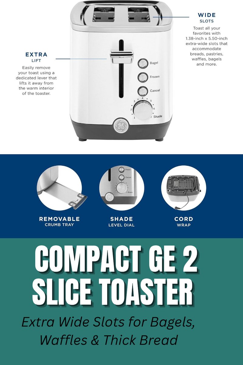 mamaskitchen25's tweet image. Compact GE 2 Slice Toaster – Extra Wide Slots for Bagels, Waffles &amp;amp; Thick Bread.
explore: amzn.to/4kPf4P6
#CompactToaster #SmallKitchenAppliance #GEAppliances #WideSlotToaster #BreakfastIdeas #KitchenMustHave #USAHomes #QuickMeals #ToasterLife #HomeUpgrade