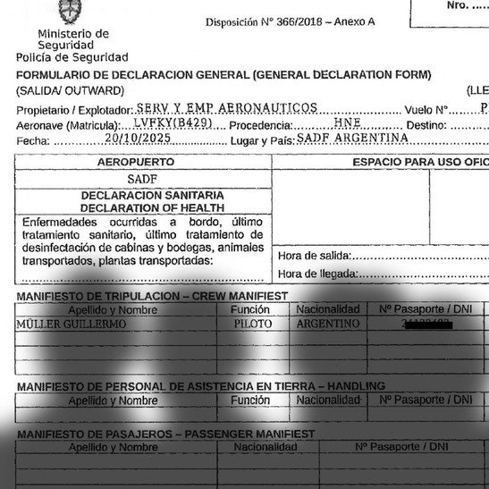 CORRUPCIÓN EN LA AFA: LA FIRMA DEL HELICÓPTERO OCULTÓ INFORMACIÓN Y LOS PILOTOS MINTIERON

Lectura rápida
Flyzar entregó documentación incompleta sobre unos 60 vuelos a la mansión de Pilar atribuida a Pablo Toviggino. Faltan planes de vuelo y manifiestos, y los registros