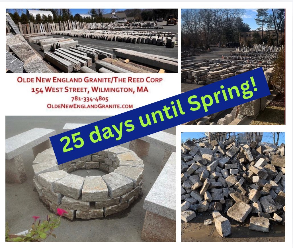 OLDENEGRANITE's tweet image. Just a reminder, there are 25 days until Spring! 
OldeNewEnglandGranite.com 

#GraniteSuperstore #OldeNewEnglandGranite #Antiquegranite #reclaimedgranite #spring2026