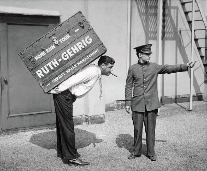 "Don’t tell me about Babe Ruth;
I’ve seen what he did to people.
I’ve seen them, fans, driving miles in open wagons through the prairies of Oklahoma to see him in exhibition games, as we headed north in the spring.
I’ve seen them:
Kids, men, women, worshippers all, hoping to get