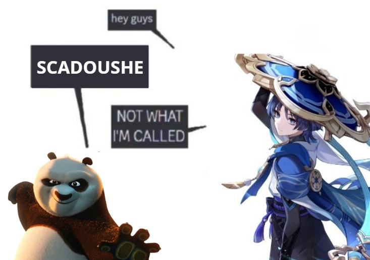 i was playing lol (and talking about scara on /all ofc) when a random read scaramouche's name wrong and called him the kung fu panda special attack so
