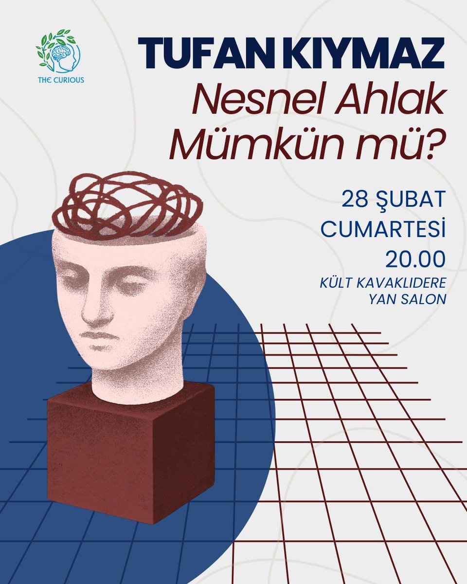 Ankara! 🩵 Uzun bir aradan sonra tekrar söyleşi etkinliklerimizle karşınızdayız.

Bu etkinliğimizde Bilkent Üniversitesi Felsefe Bölümü'nden Dr. Tufan Kıymaz hocamız ile "Nesnel Ahlakın İmkânı" üzerine konuşuyoruz.

Meraklı herkesi 28 Şubat Cumartesi günü saat 20.00’de Kült