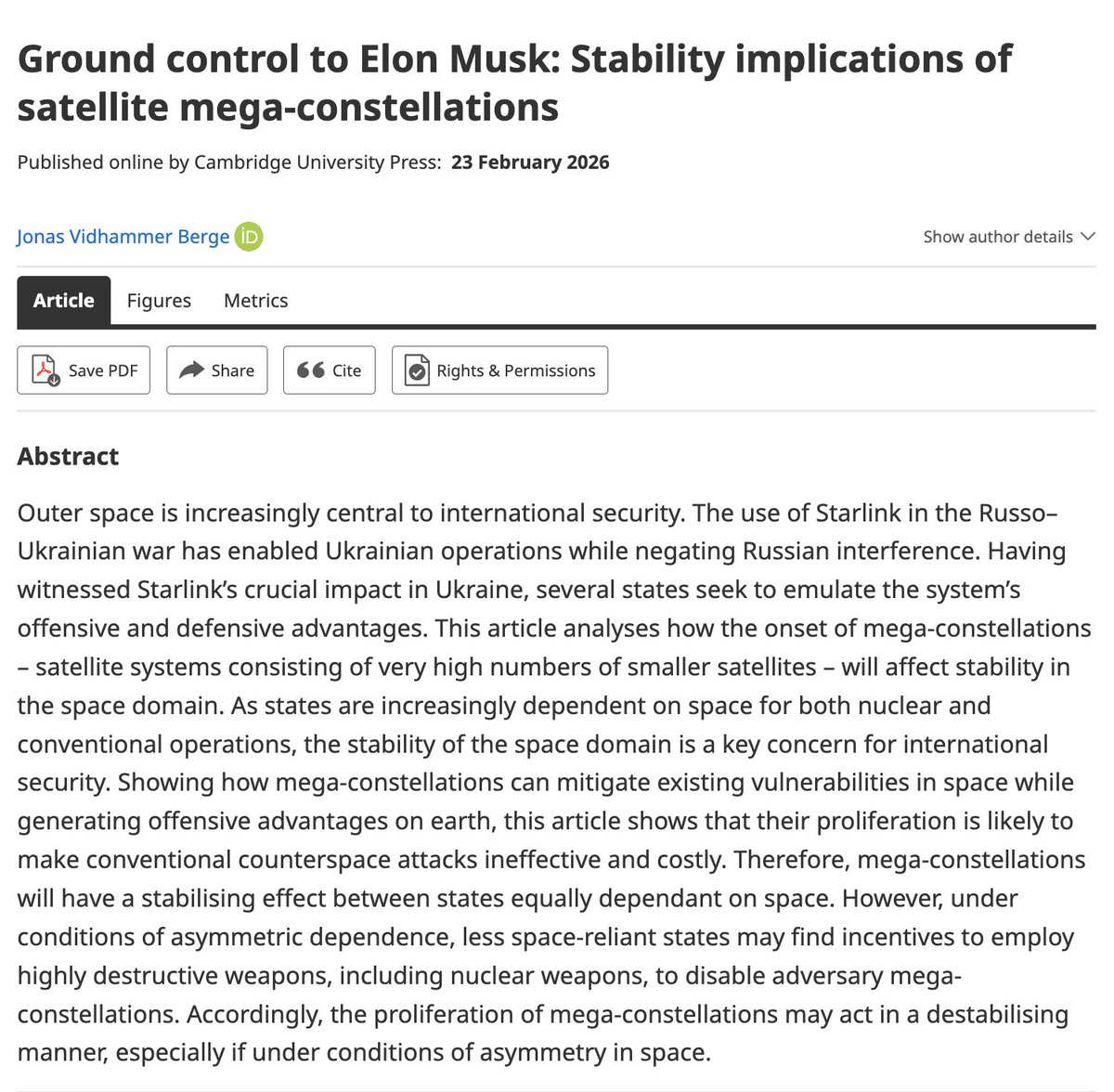 European Journal of International Security tweet media