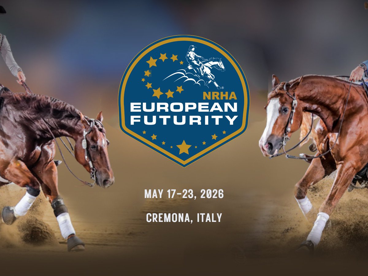 irhareining's tweet photo. 💥 2026 #EUROFUTURITY 💥
👉 #OneMillion #Dollar #AddedMoney! 👈

🇮🇹 Iscrizioni ONLINE entro il 18 Aprile
👇👇👇
https://t.co/vNR49khfV8

#IRHA #FISE #Reining #ItalianReining #IrhaReining #NRHA #EuropeanFuturity #NrhaEuropeanFuturity https://t.co/nc1JlplAx3