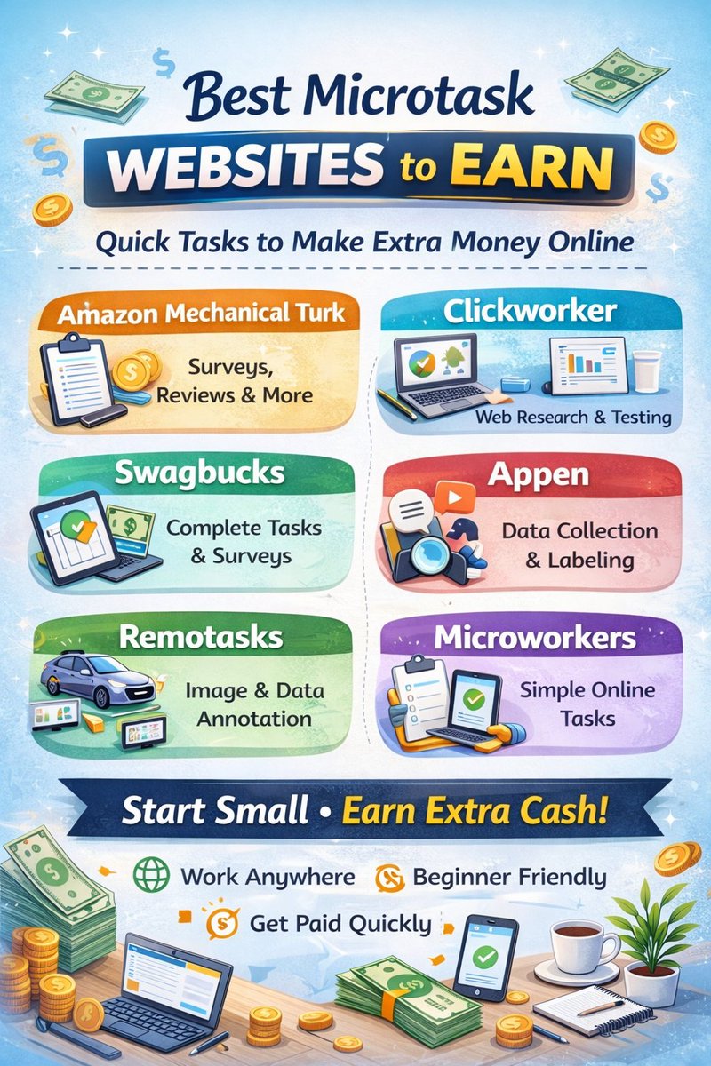 ahmadtarar266's tweet photo. https://t.co/Itl6HOTk5H
Best Microtask Websites to Earn
#microtask https://t.co/LhHONLhe0u