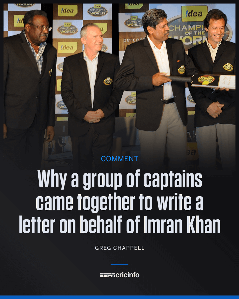 ESPNcricinfo's tweet image. "If we allow one of our own to be disappeared and treated with such callousness, we are failing in our duty to the soul of the game"

Greg Chappell on what compelled him to rally a group of former international captains in support of Imran Khan