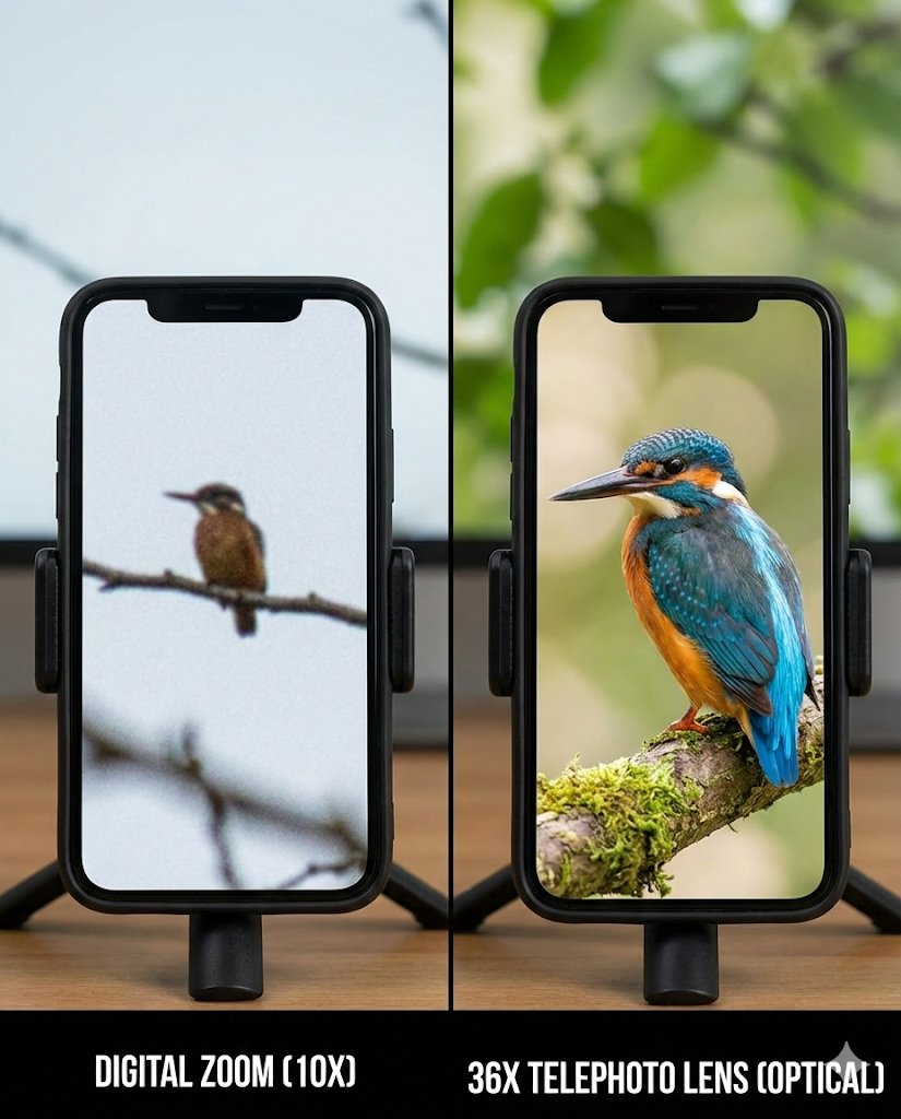 revianotech's tweet photo. Inovasi 2026 emang makin ngeri. HP sejutaan pun bisa punya zoom rasa DSLR pake Lensa Tele 36X ini. 📸✨

Gak ada lagi cerita foto konser atau pemandangan pecah gara-gara digital zoom.detailnya tajam bgt! Cocok bgt dibawa mudik atau ngabuburit nanti. Penemuan terbaik bulan ini! 👇 https://t.co/SEhgz1i2ug