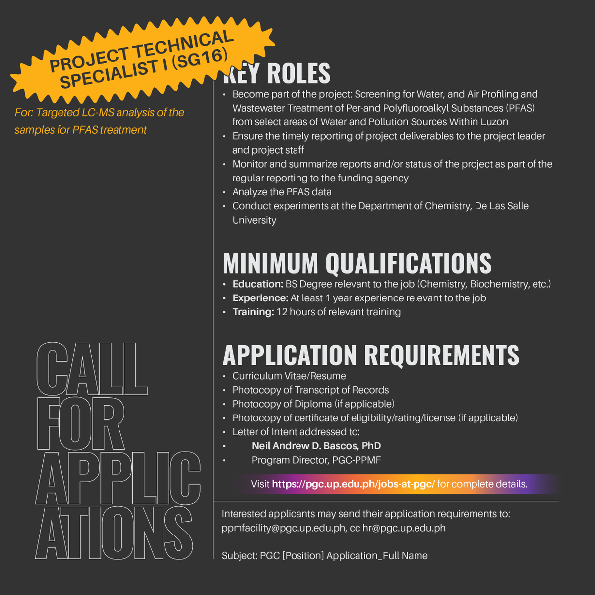 phgenome's tweet photo. The PPMF PFAS project and core team is looking to fill the following positions:
➡️ Three (3) Project Technical Specialist I (SG16)
➡️ One (1) Junior Research Associate (SG13)

𝗔𝗽𝗽𝗹𝘆 𝗻𝗼𝘄! 💻✨
Visit this page for more details: https://t.co/rF7V5Z1iiM https://t.co/C07CnNjp9C