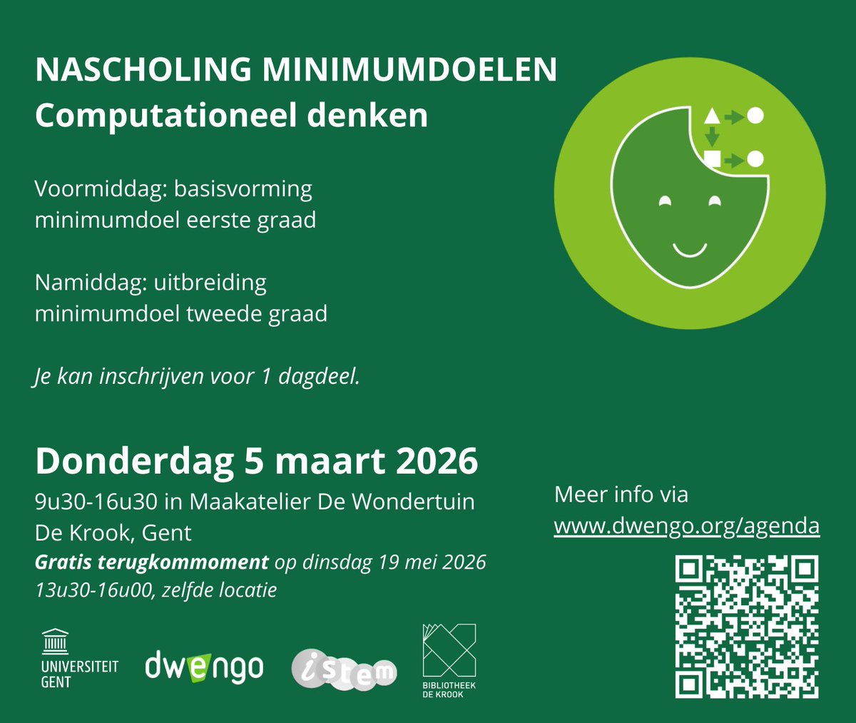 NachaGesquiere's tweet photo. Komen de minimumdoelen over #ComputationeelDenken (voldoende) aan bod op jouw school? In de eerste én in de tweede graad? Of moet er zich best iemand in gaan verdiepen? Grijp deze unieke kans! Nascholing op 5 maart in Gent https://t.co/nurz1dpjwi https://t.co/KUZtELPgcD