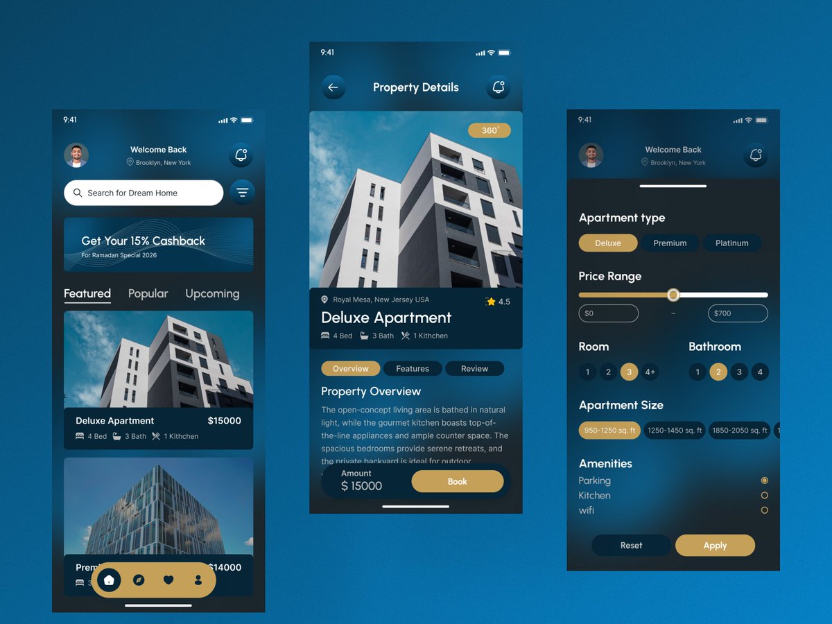 Real Estate App by Shobrata Das dribbble.com/shots/27115637…
