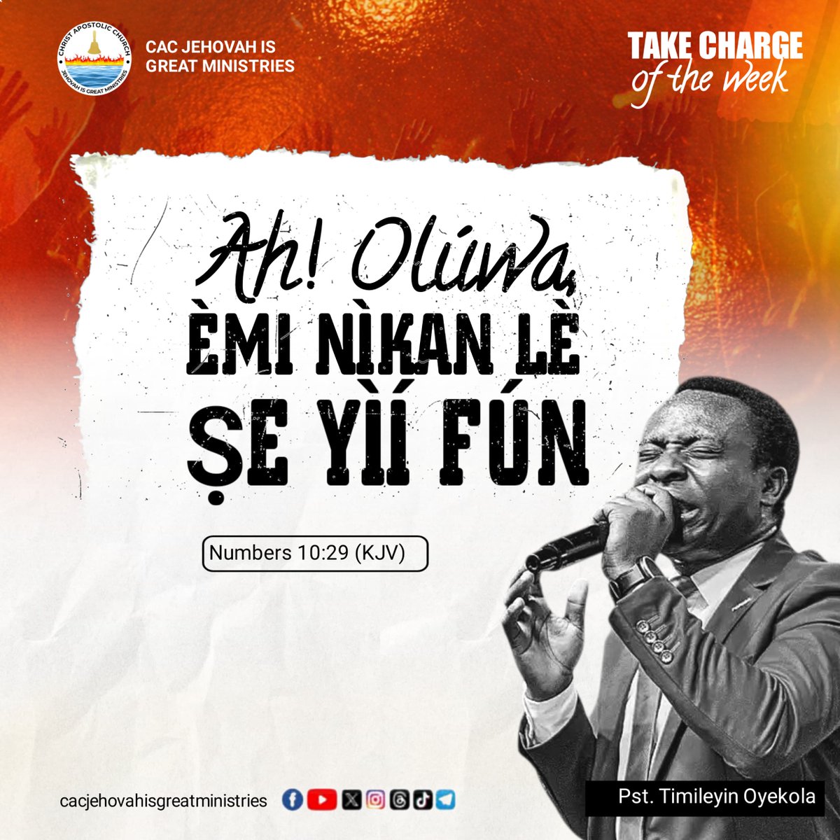 cacjigm's tweet photo. HAHA! Halleluyah!!! The lord has spoken good concerning me.
“Ah! Olúwa, èmi nìkan lè ṣe yìí fún.”
Instagram: https://t.co/KOwqEflG5C
Facebook: https://t.co/lFpqupsqOg
#cacjehovahisgreatministries
#takechargeoftheweek
#scriptureoftheweek
#pastortimmy https://t.co/IanbUsQGyT
