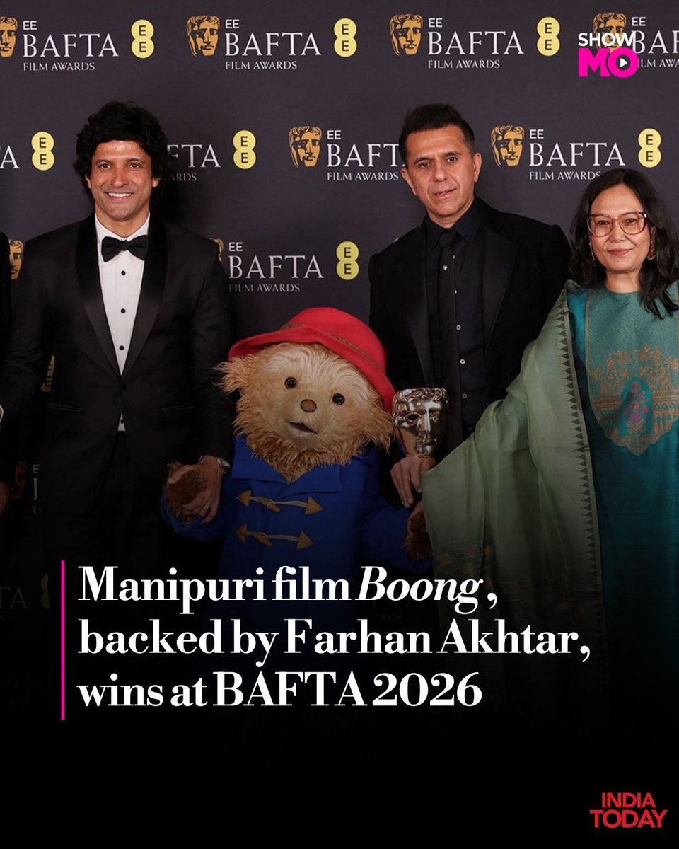 Big Congratulations to Laskhmipriya Devi, <a href="/ritesh_sid/">Ritesh Sidhwani</a> and <a href="/FarOutAkhtar/">Farhan Akhtar</a> for winning prestigious <a href="/BAFTA/">BAFTA</a> award for Boong. Manipuri creativity shines globally.