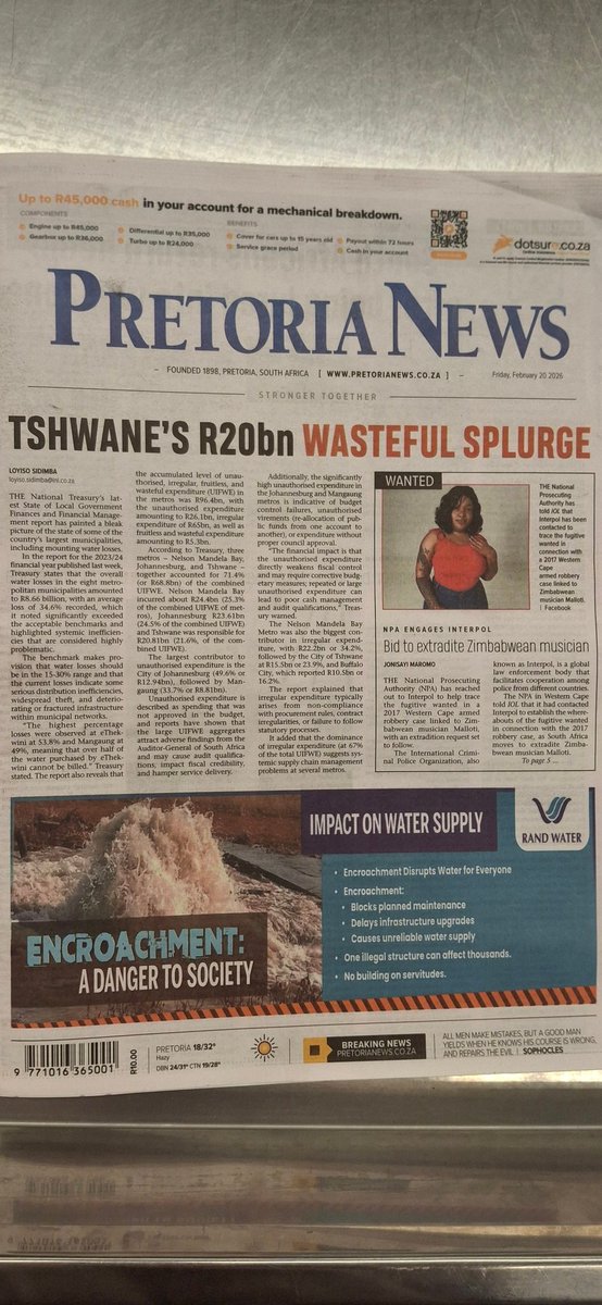 R20 billion in wasteful spending in Tshwane! 🤯🤯🤯
Jislaaik it's chow time over there.