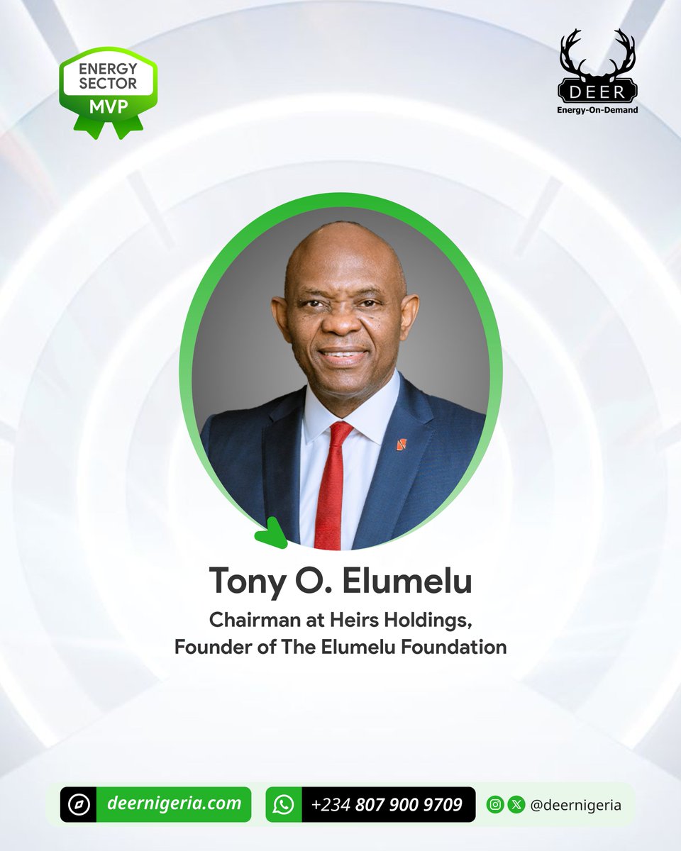 deernigeria's tweet photo. With a $500M acquisition of a 20.07% stake in Seplat Energy, the vision is clear: more gas, more power, stronger energy independence.
#MVPoftheWeek #TonyElumelu #HeirsEnergies #SeplatEnergy #EnergyLeadership #NigeriaPower #GasProduction #EnergyIndependence #DEERNigeria https://t.co/P7eT6wuzt8