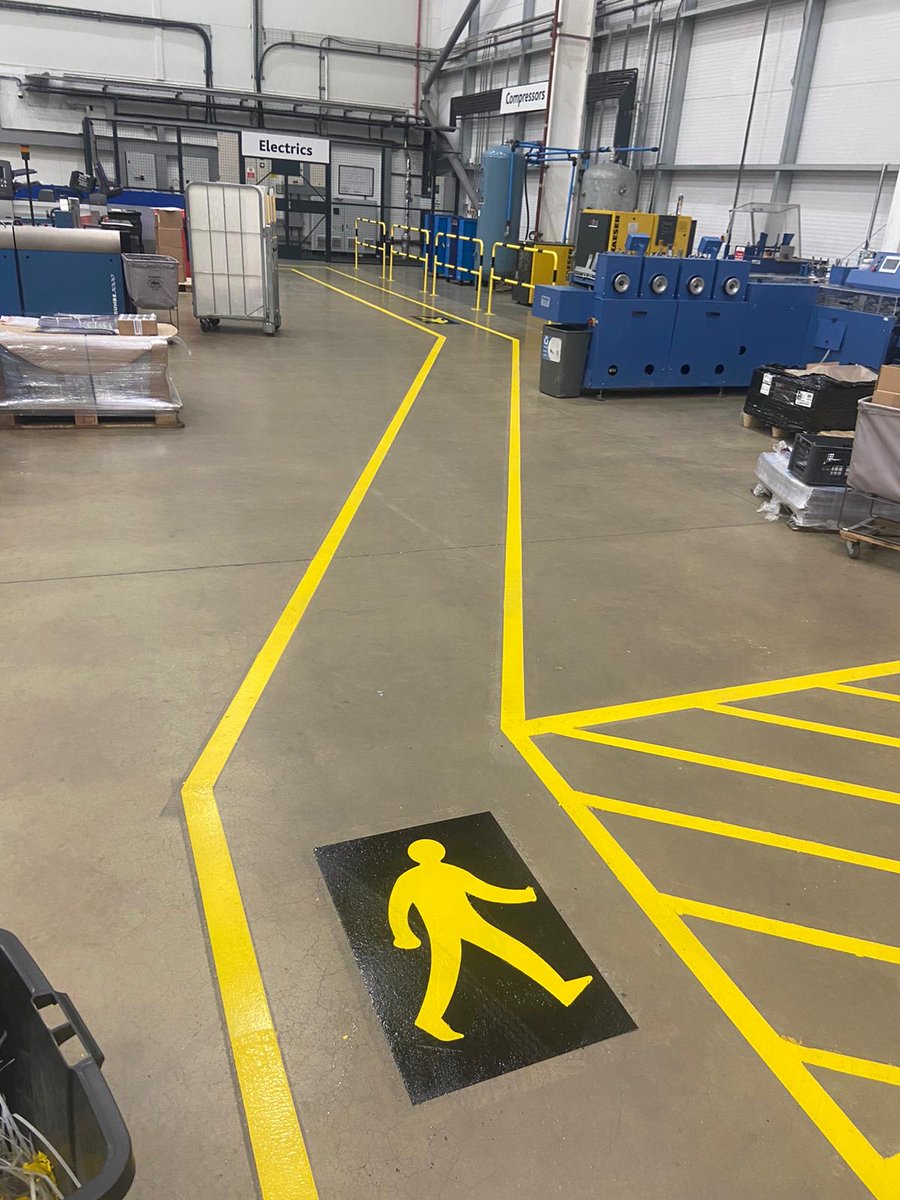 jmclarkltd's tweet photo. 🚧 Weekend Works Complete ✔️

Another quality job delivered for a valued returning customer this weekend by the J M Clark Ltd Spray Crew.

This project included:
✅ High-visibility pedestrian walkways
✅ Safety exclusion zones & hatch markings
✅ Directional pedestrian symbols
✅ Durable spray-applied industrial coatings

Clean, sharp lines and a safer working environment — exactly what repeat clients trust us for.

If you need warehouse safety marking, factory floor lining, or industrial coatings, get in touch with the team today.

Contact JM Clark Ltd to discuss your next project.

�� 0800 014 6241
📧 info@jmclarkltd.co.uk
🌐 https://t.co/KxawdVHVuD

#LineMarking #WarehouseSafety #FactoryFloor #JMClarkLtd #IndustrialCoatings #SprayCrew #HealthAndSafety #WalkwayMarking