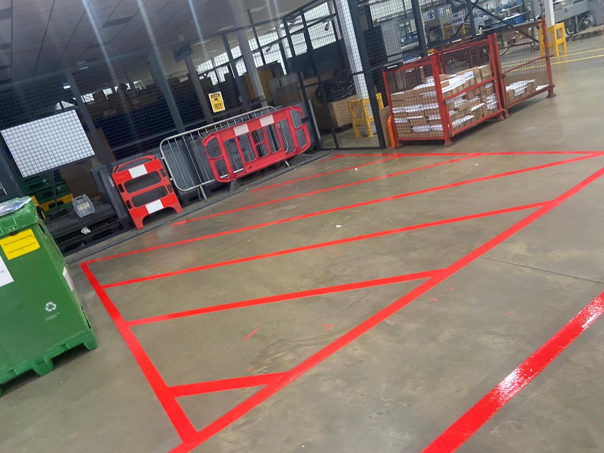 jmclarkltd's tweet photo. 🚧 Weekend Works Complete ✔️

Another quality job delivered for a valued returning customer this weekend by the J M Clark Ltd Spray Crew.

This project included:
✅ High-visibility pedestrian walkways
✅ Safety exclusion zones & hatch markings
✅ Directional pedestrian symbols
✅ Durable spray-applied industrial coatings

Clean, sharp lines and a safer working environment — exactly what repeat clients trust us for.

If you need warehouse safety marking, factory floor lining, or industrial coatings, get in touch with the team today.

Contact JM Clark Ltd to discuss your next project.

�� 0800 014 6241
📧 info@jmclarkltd.co.uk
🌐 https://t.co/KxawdVHVuD

#LineMarking #WarehouseSafety #FactoryFloor #JMClarkLtd #IndustrialCoatings #SprayCrew #HealthAndSafety #WalkwayMarking