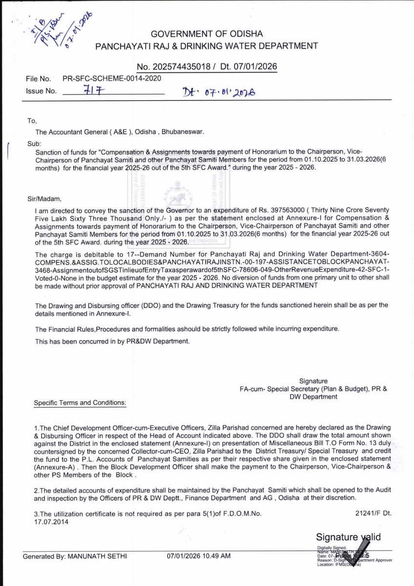 Compensation for ALL PRI MEMBERS PENDIND AT District Magistrate of Dhenkanal please Release....
<a href="/CMO_Odisha/">CMO Odisha</a> <a href="/_anugarg/">Anu Garg</a> <a href="/PRDeptOdisha/">Panchayati Raj and Drinking Water Department</a> <a href="/districtadmndkl/">District Dhenkanal</a> <a href="/PDDHENKANAL/">PROJECT DIRECTOR WATERSHEDS, DHENKANAL</a>