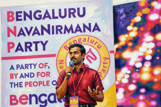 A 17-year-old girl died at a junction near Srikanth Narasimhan's Bengaluru apartment. No skywalk, though one was promised for years.  

That death made an IIM-B alumnus leave investment banking to start India's first—and only—city-exclusive political party.