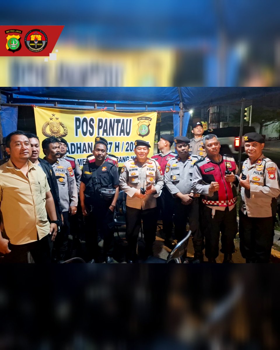 Polres Metro Tangerang Kota melaksanakan kegiatan Operasi Cipta Kondisi Malam melalui patroli mobile dalam rangka mengantisipasi tindak pidana curas, curat, dan curanmor serta implementasi Program Jaga Jakarta+ Minggu (22/02/2026) pukul 23.00 WIB.