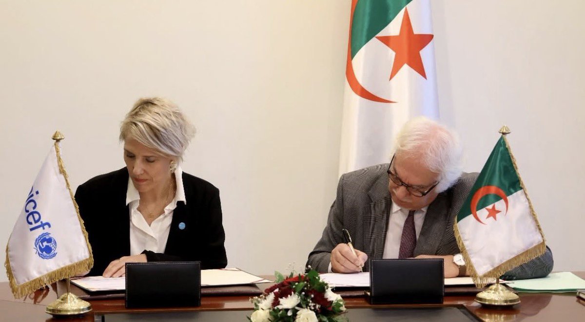 J77Katarina's tweet photo. Proud to sign with Professor Kamel Sanhaji @UNICEFAlgerie – #ANSS partnership agreement for 2026–2027 at the @MAEAlgerie. A strategic collaboration supporting  🇩🇿’s  National #Health #Security Strategy — improving maternal & child health, supporting #local #production of medicines & health technologies & protecting #children against #environmental hazards & #climate change. Advancing health & resilience #ForEveryChild 💙