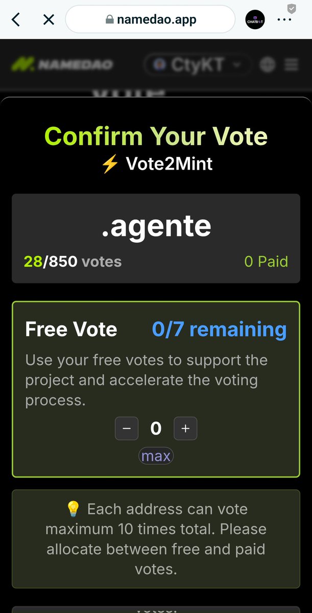 AgenteAI's tweet photo. 🤖 AgentAI – Elite Recruitment Announcement!

The first 100 Agents to activate the infrastructure will each receive 100,000 $AGENTE as a reward for securing our TLD.
Airdrop Structure:

* Vested for approximately 4 months (protocol loyalty).

* 25% released monthly (Founder Agent bonus).

It's not just a token; it's the first AI domain system in Spanish. Maintain your position and help $AGENTE grow. Tokens will be allocated upon reaching the voting goal.
Second airdrop coming soon: 1,000 followers who vote for FREE and register on Tally will also be rewarded!

Agent Mission:
1️⃣ Log into your Phantom/Solflare and go to 🔗 https://t.co/IQ3RvVBkdV
2️⃣ Search for and click on the name .agente
3️⃣ Activate your 7 FREE VOTES and click Confirm
4️⃣ Register here: 🔗 https://t.co/LWlZnETKWg
Join our Command Center on Telegram:
💬 https://t.co/w9vVyRH9IY
We are committed to this project. Let's graduate strong and become loyal holders. Thank you for your support.
Follow ❤️ Like 🔁 RT
Tag 3 friends! 🔥
#AgenteAI #TLD #SolanaIA #Virtuals #Airdrop #AgenticEra #Solana